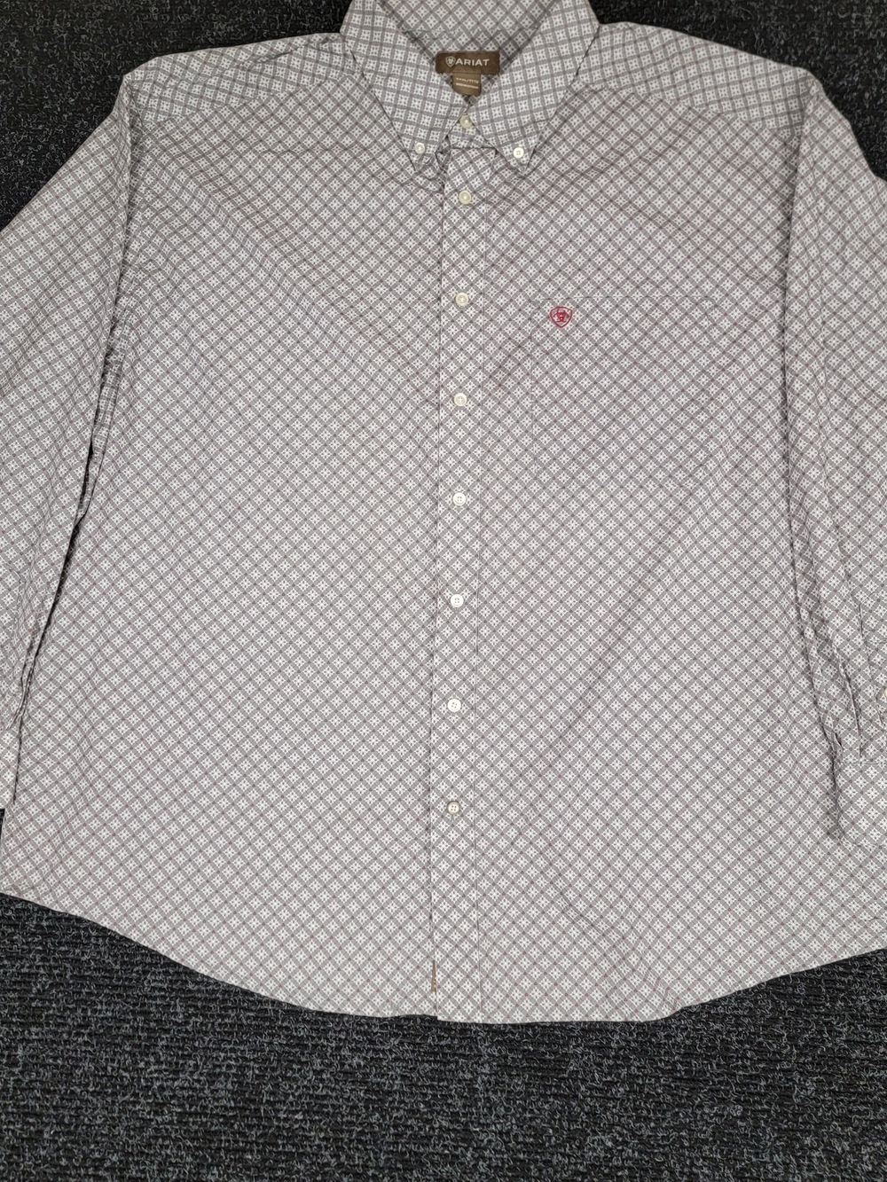 Ariat XXXL - 3XL Gray Medallion Print 100% Cotton Western Button Down Shirt